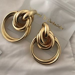Gold statement earrings